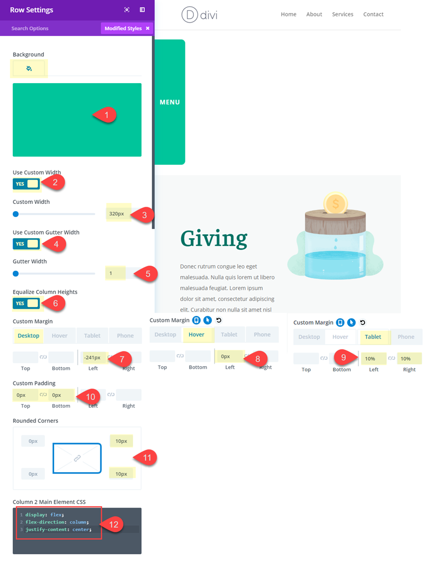 menu déroulant divi