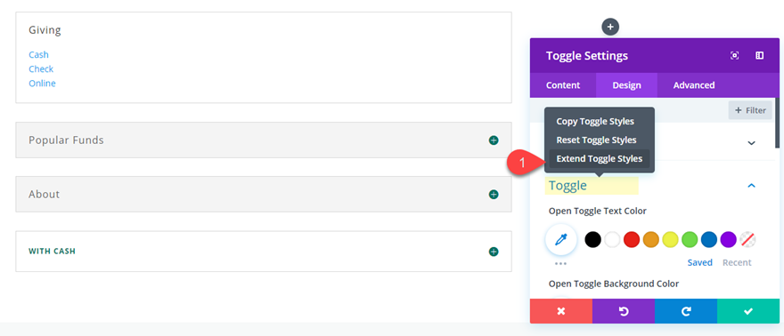 menu déroulant divi
