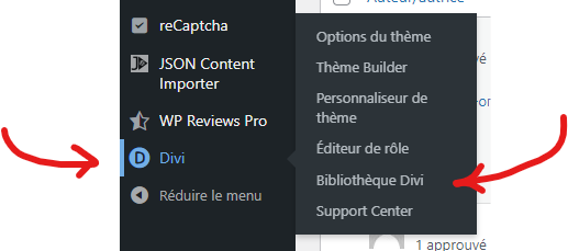 Accéder à la bibliothèque Divi