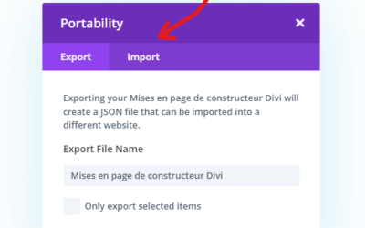 Téléchargez une mise en page Divi