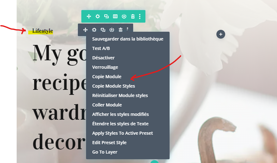 Copier le titre du module